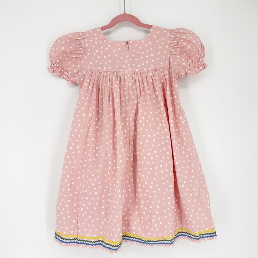 NWT Mini Boden Embroidered Floral Polka Dot Dress - Picture 7 of 9